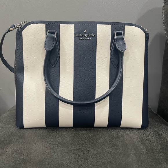kate spade Handbags - NWT KATE SPADE New Kate Spade Darcy Pond Stripe printed Large Satchel bag.